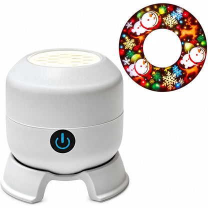 Christmas Projector Night Light USB Rotating Projection Lamp Snowman