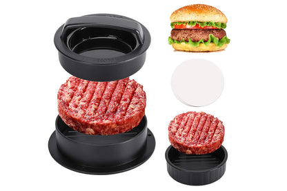 Non Stick Stuffed Burger Press Hamburger Patty Molds Maker with 100 Wax Paper