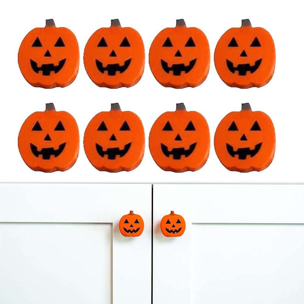 10 Pack Silicone Christmas Cabinet Knob Decoration Covers - Pumpkin