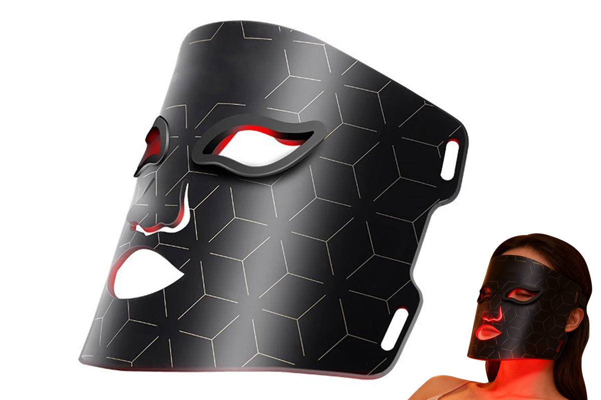 Red Light Therapy for Face with Remote Red Light Mask at Home-Black