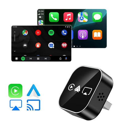 4 in 1 Screen Mirroring Wireless CarPlay Adapter for Android Auto - Black
