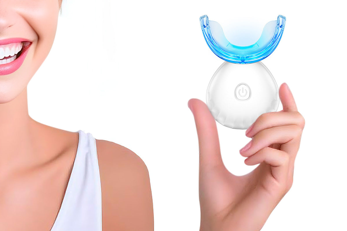 Portable Teeth Whitening Kit with Blue Light Technology-White
