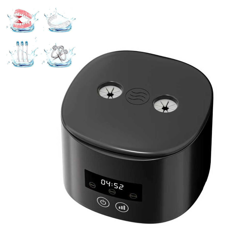 55kHz 350ml Ultrasonic Cleaner with Blue Light 3 Modes - Black