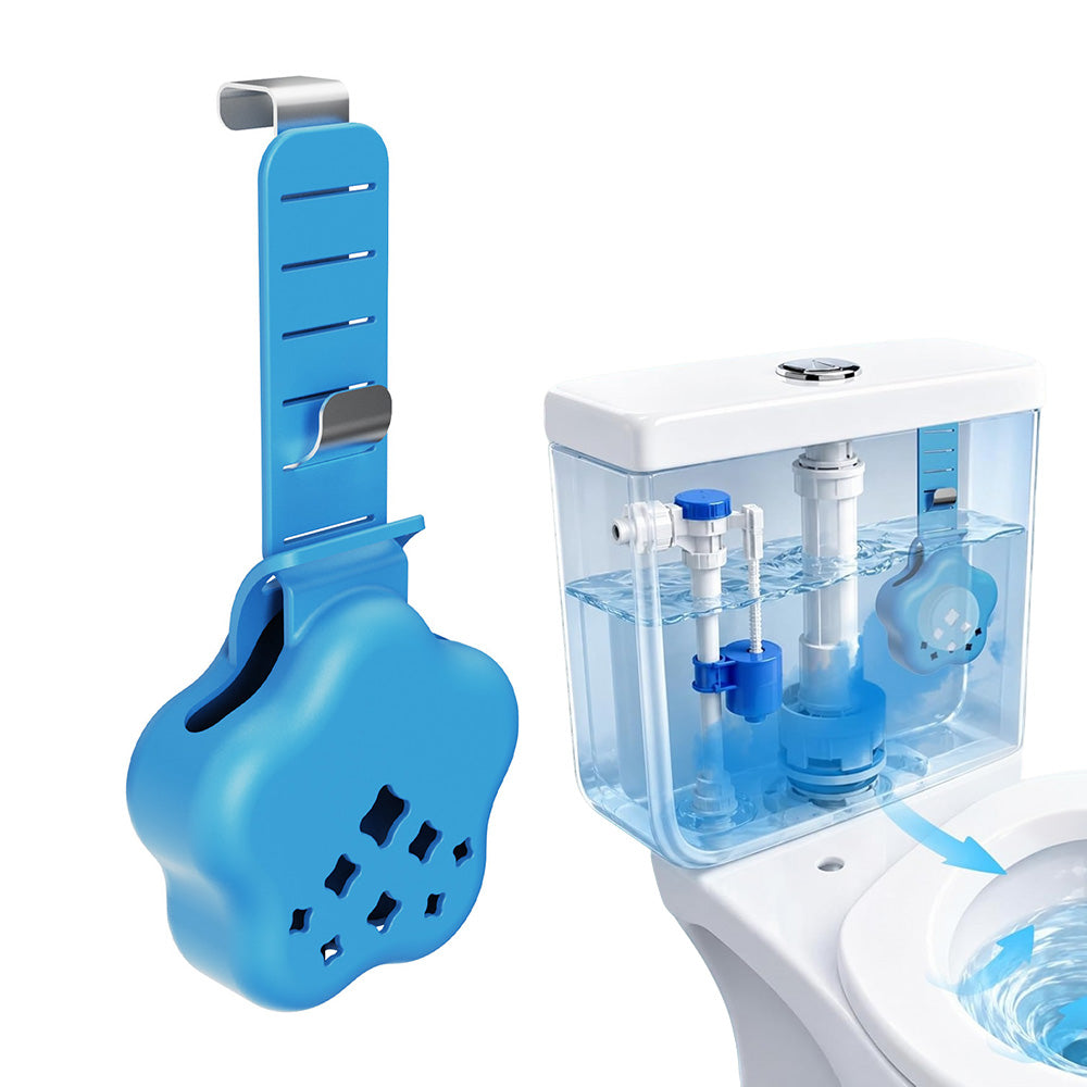 Silicone Metal Toilet Tank Cleaning Tablet Hanging Holder - Blue