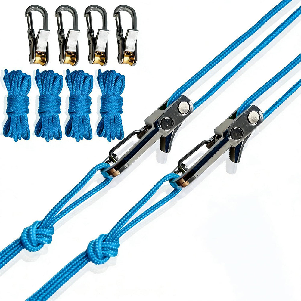 6 piece Guyline Tightener Camping Rope Lock Set-Blue