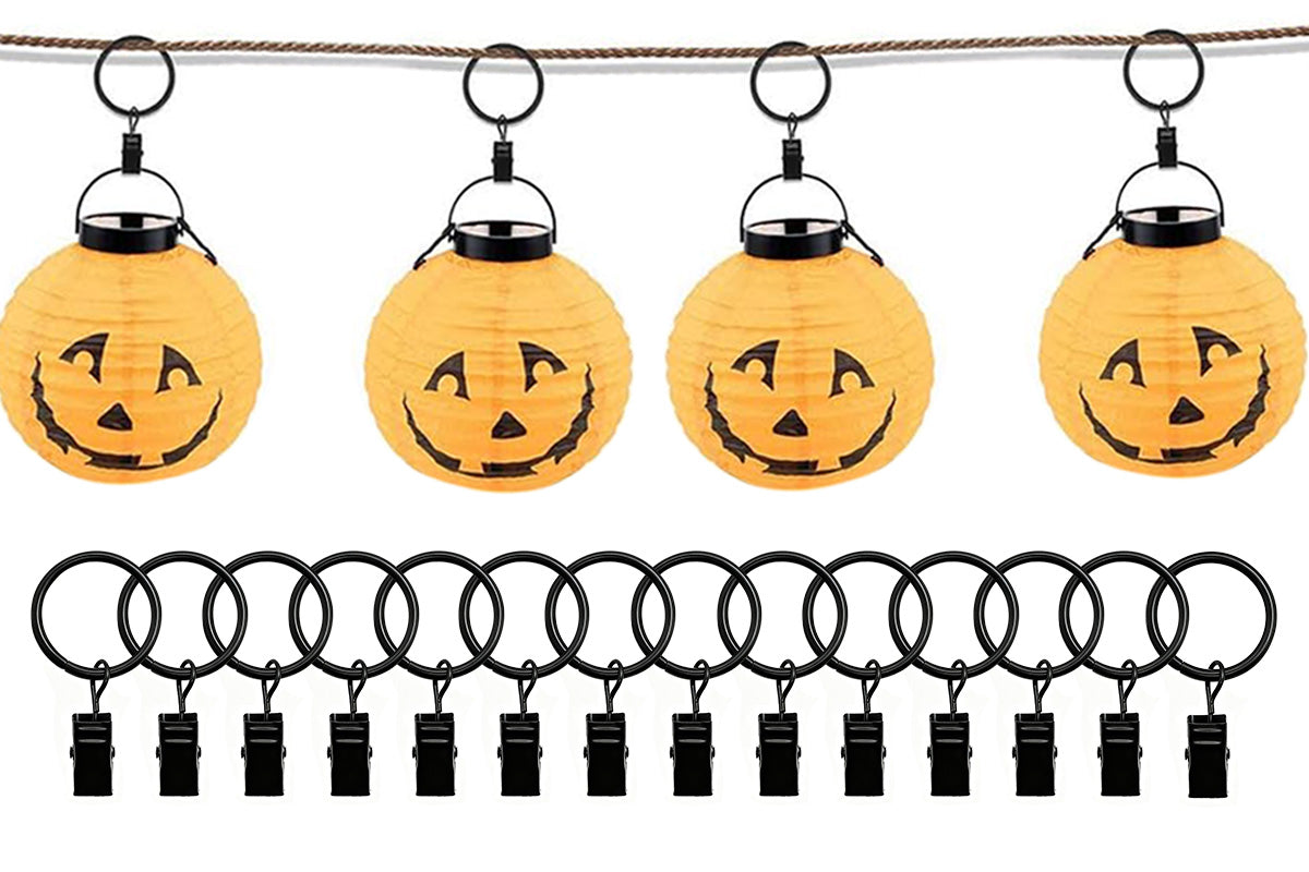 18-Pack Metal Curtain Rings Clips 4.0mm Wire 50mm Inner Diameter-Black