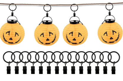 18-Pack Metal Curtain Rings Clips 4.0mm Wire 50mm Inner Diameter-Black