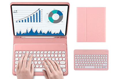 Bluetooth Touchpad for Samsung Galaxy Tab A9 / A9 Plus Detachable Keyboard -Pink