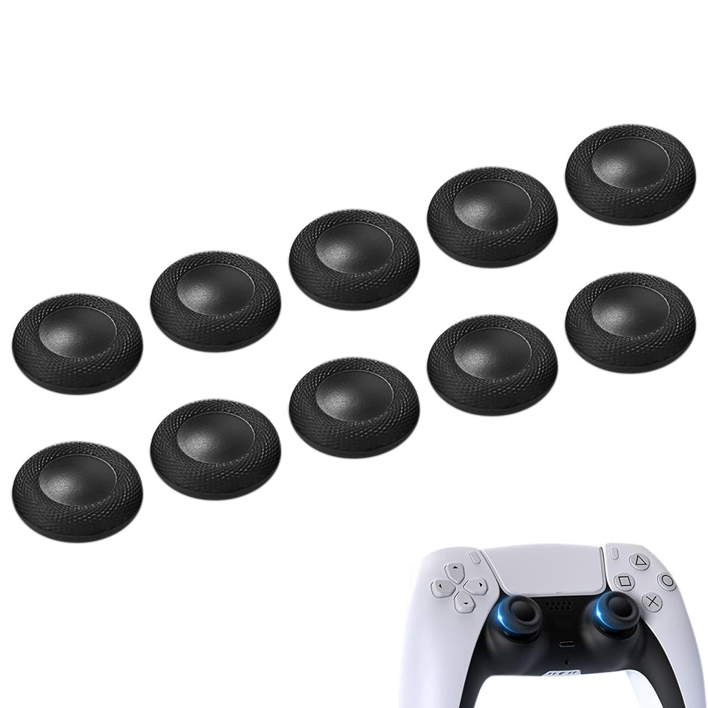 10 Pack TPU Thumb Grip Caps for PS4 and PS5 Controller Joysticks - Black