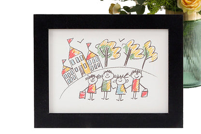 Removable Clip boy and girls Picture Frame A4 Artwork Display-Black