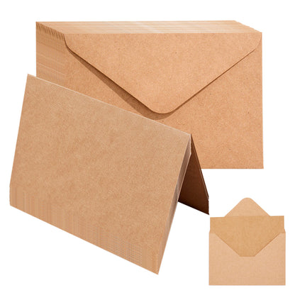 20 Sets Blank Folded Greeting Cards and Self Seal Envelopes - Khaki