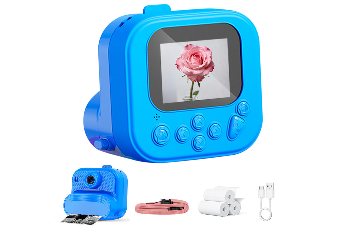 boy and girls DIY Instant Print Camera with 48MP Photo Printer-Blue