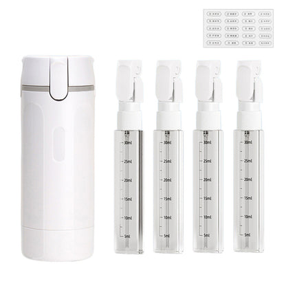 4 in 1 Travel Dispenser with 30ml Travel Bottles Travel Bottles for Shampoo Lotion-White