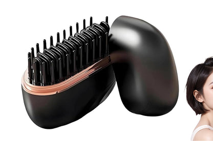 Mini Hair Straightener Rechargeable Wireless Portable Hair Comb for Women-Black