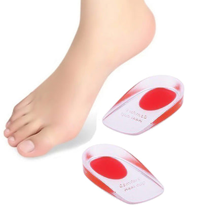 Pair of Gel Shoe Cushion Heel Insole Foot Insert Heel Pads Red
