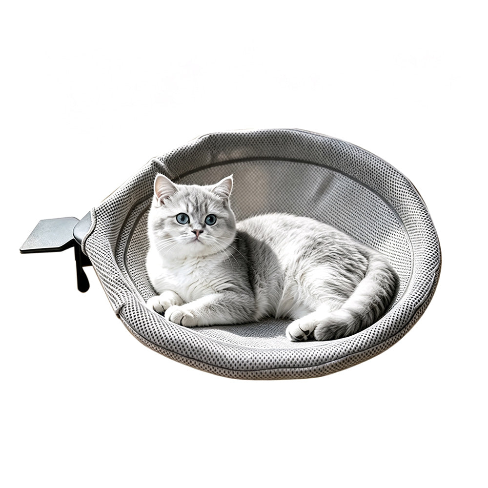 Desk Mounted Reversible Mesh Cat Hammock with Steel Frame