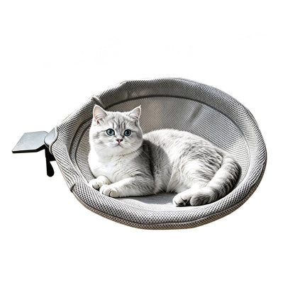 Desk Mounted Reversible Mesh Cat Hammock with Steel Frame