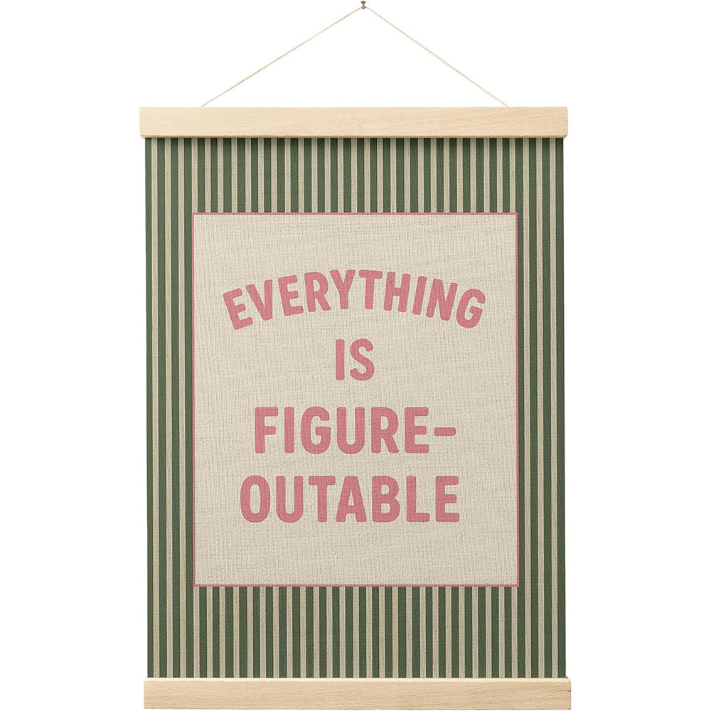 Inspirational Words Art Prints with Hanging Cord - Green
