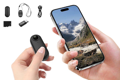 Mini Thumb Action Camera Portable Wearable Camera with Clip Black