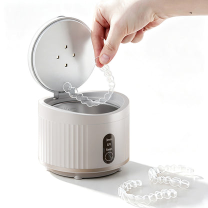 Ultrasonic Retainer Cleaner for Dentures Jewelry - White
