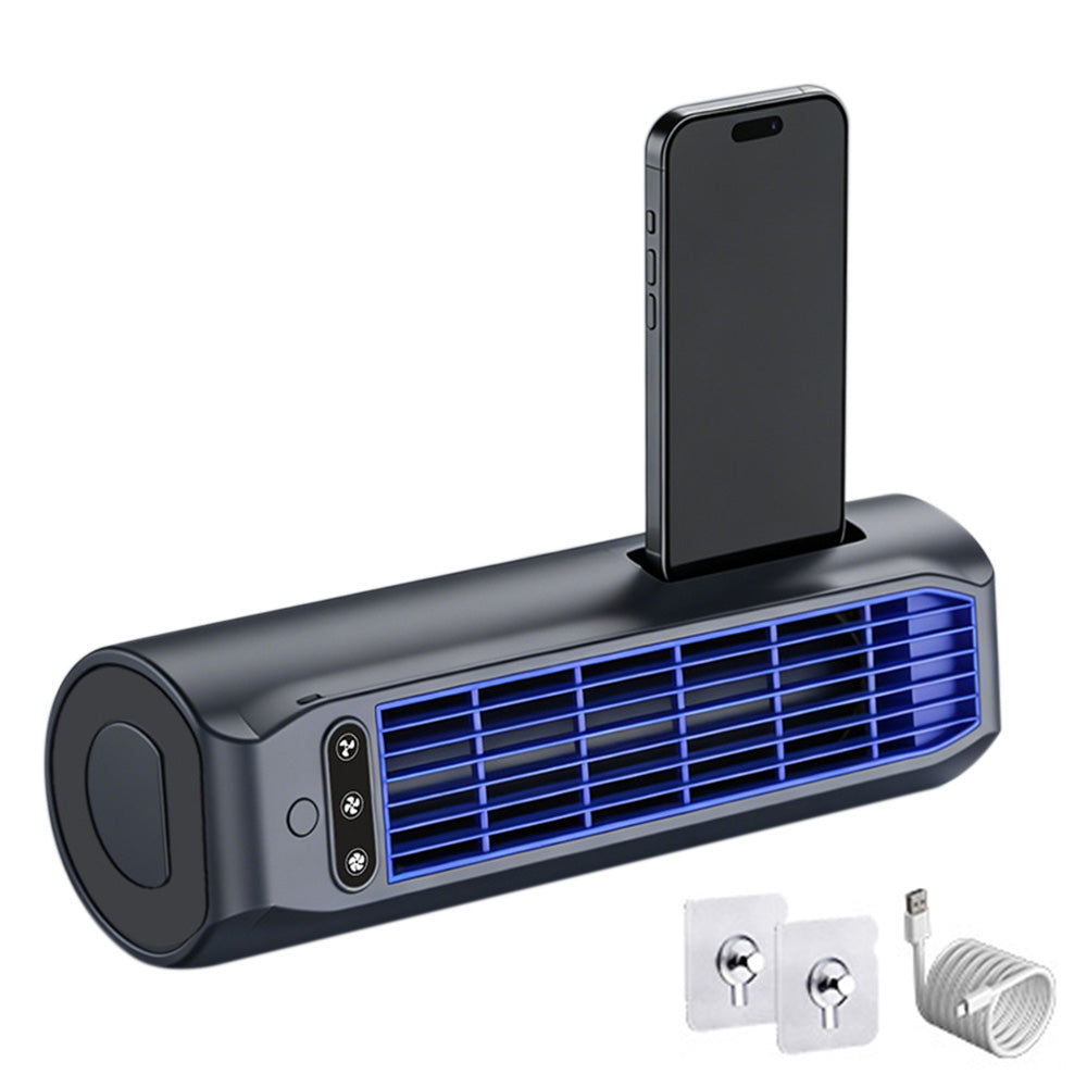 USB Bladeless Tower Fan For Wall Floor And Desk Use - Grey