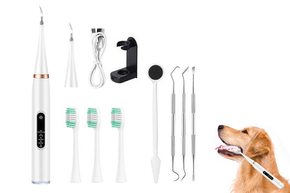 Pet Ultrasonic Tooth Cleaner Dog Plaque Tartar Stain Remover White