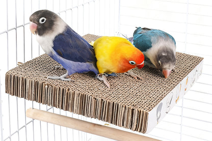 Parrot Toys Bird Perch Stand Cardboard Anti-bite Hair Grinding Pad Bird Cage Accessories