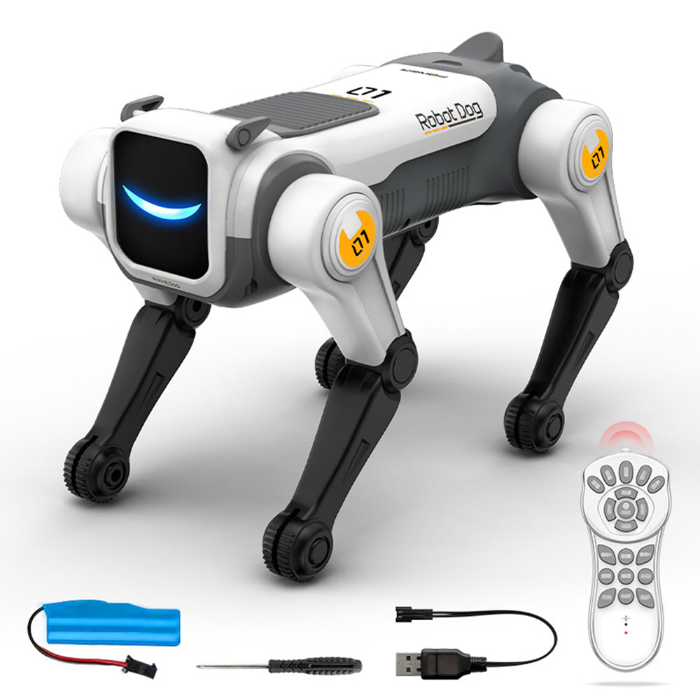 AI Stunt Remote Control Robot Dog Toy with Voice Control - Grey