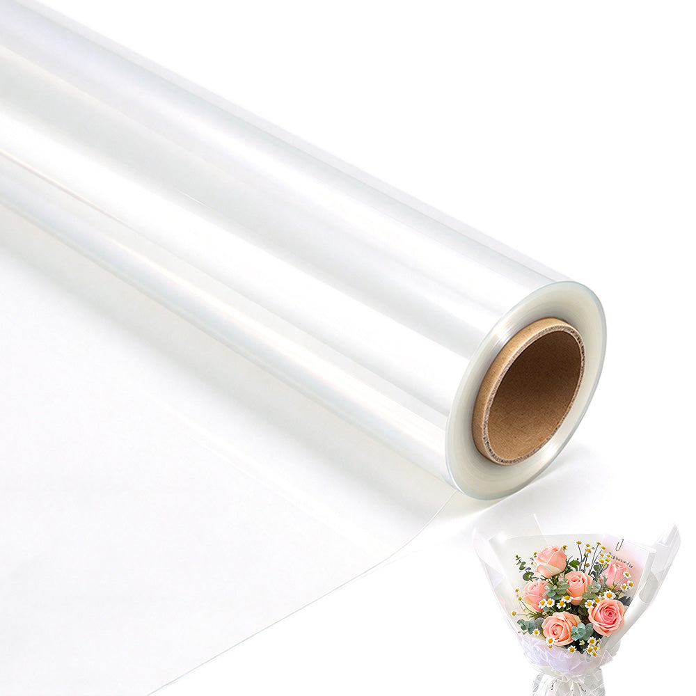 Clear Waterproof OPP Flower Bouquet Wrapping Paper Rolls - Clear
