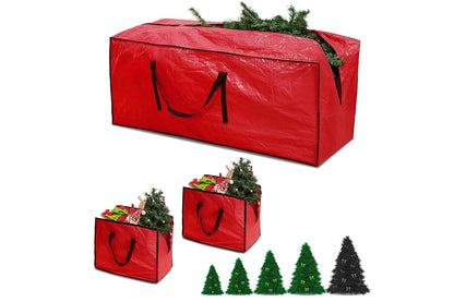 3Pcs Large Christmas Tree Storage Bags Waterproof with Handles and Zipper-Red