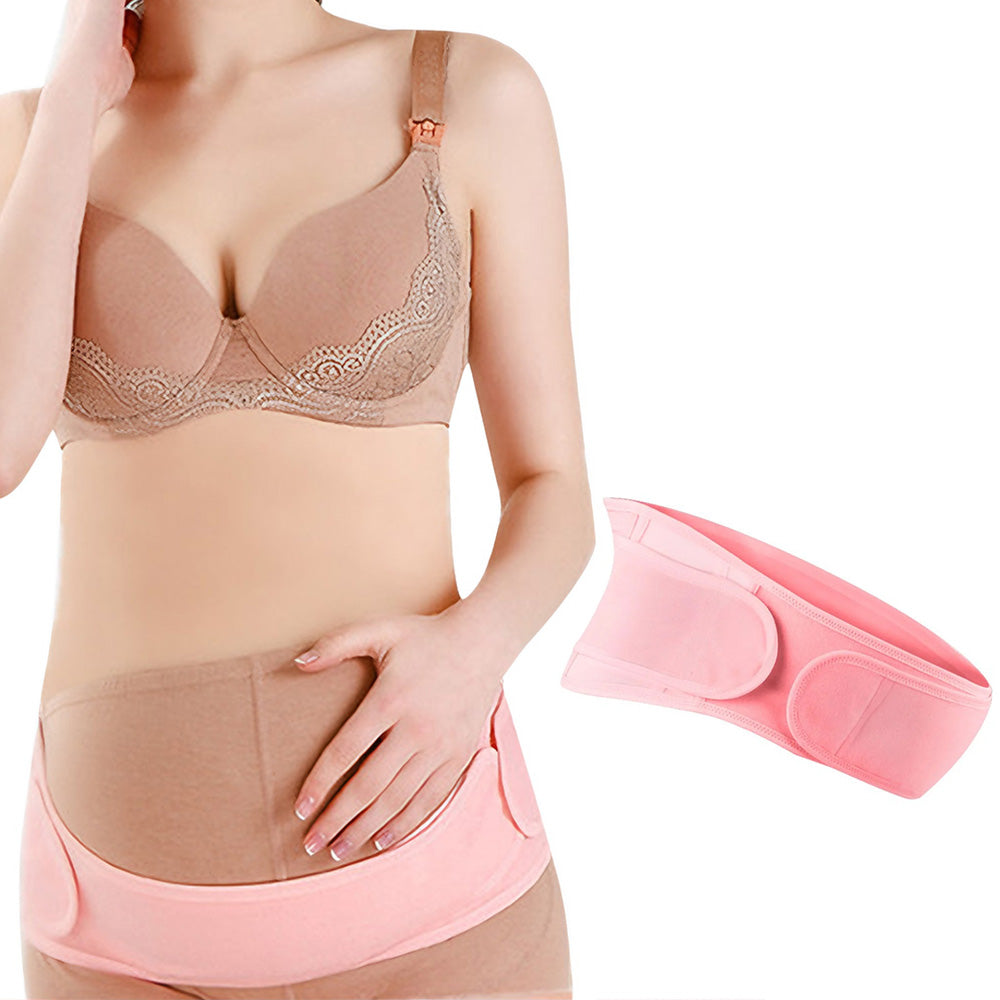 Adjustable Pregnancy Belly Band Breathable Maternity Belt Back Pelvic Support-Pink