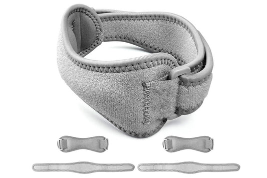 2Pcs Knee Relief Patella Stabilizer Support Brace for Running Hiking Basketball Tennis Volleyball Squats Tendonitis -Grey