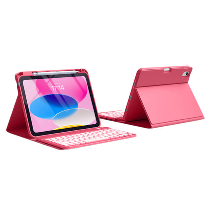Bluetooth Keyboard Case for iPad 11th 10th Gen A16 Backlit Cover-Red
