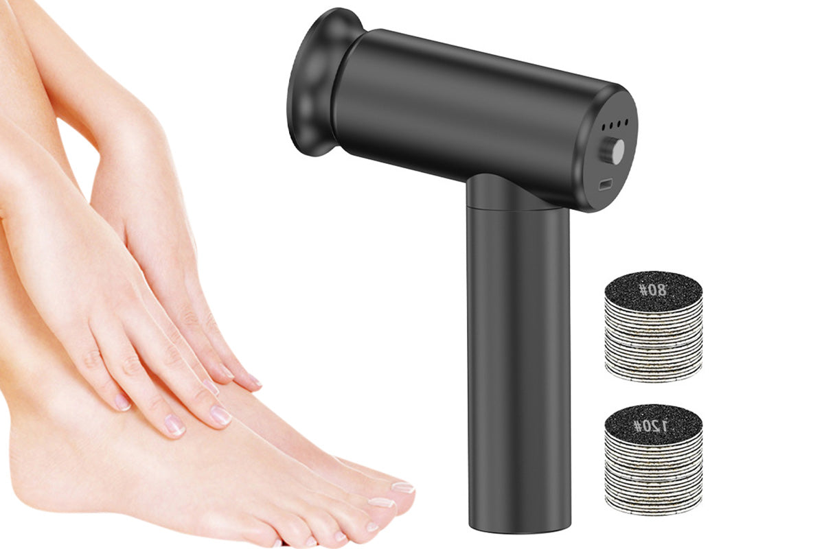 Electric Foot Callus Remover Pedicure Tools With 60PCS Sandpapers Foot Scrubber-Black