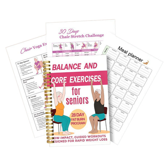 Adult 30 Day Chair Yoga Spiral Notebook Sitting Guide Book - Pink