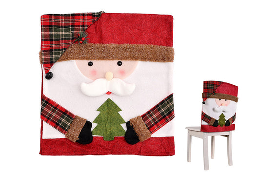 Christmas Chair Covers with Santa Hat for Holiday Dinner Party -Elder