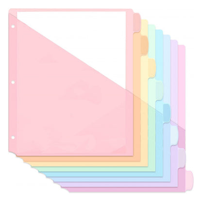 Plastic Binder Dividers with Tabs A4 Subject Dividers