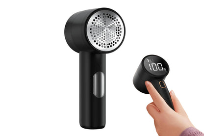Lint Pill Remover Battery Operated Fabric Shaver for Remove Fabric with Digital Display-Black