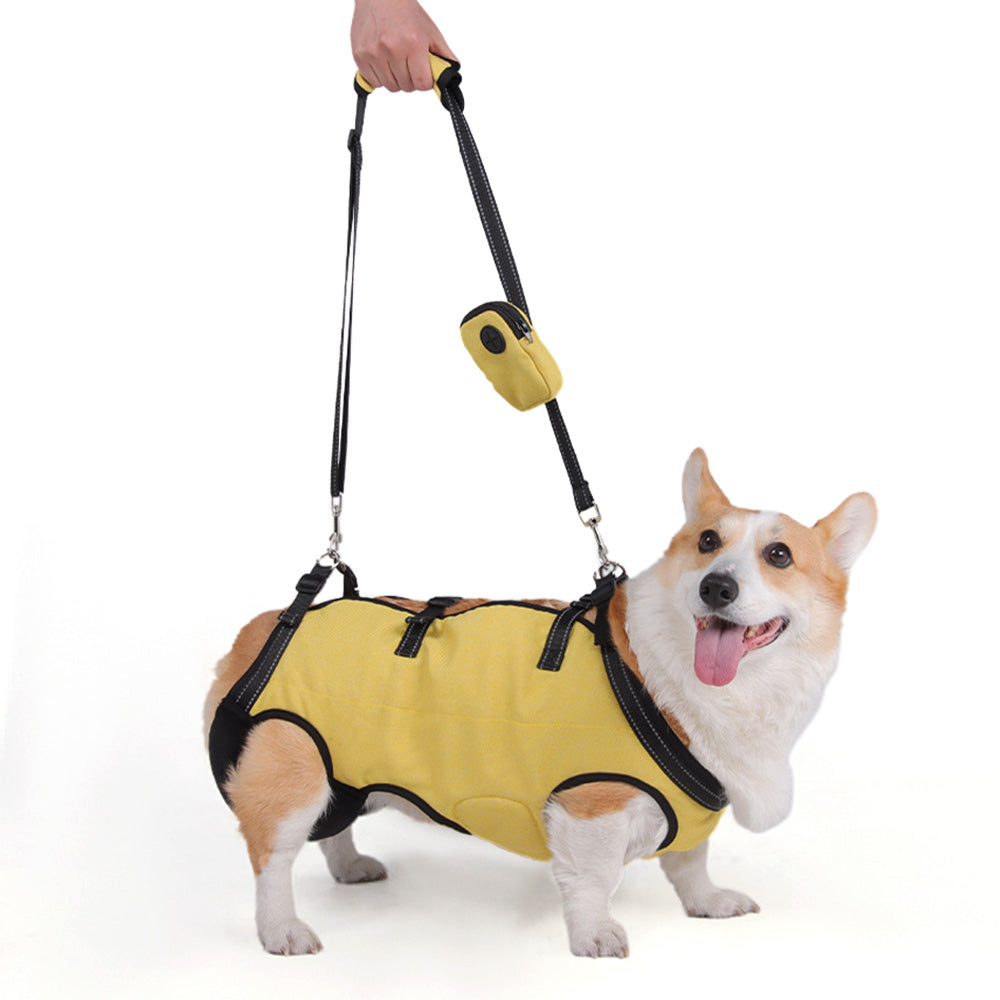 Pet Sling Carrier Bag Dog Puppy Lift Harness Vest Travel Tote Shoulder Bag -Yellow