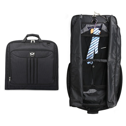 Foldable Garment Bag with Hanger and Shoulder Strap - Black