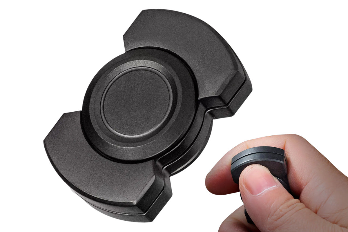3-in-1 Fidget Spinner Slider and Clicker Stress Relief Toy for Little Ones and Adults-Black