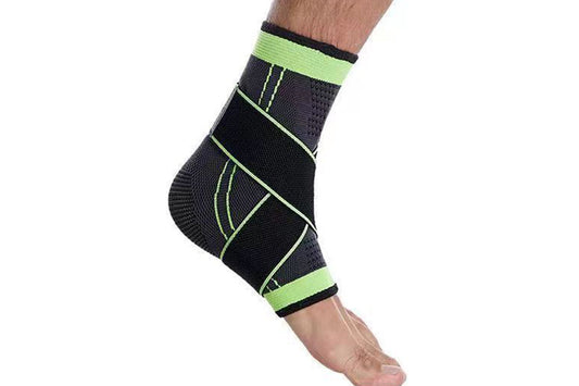 Sports Ankle Brace Support Compression Sleeve for Foot Stabilization-Black