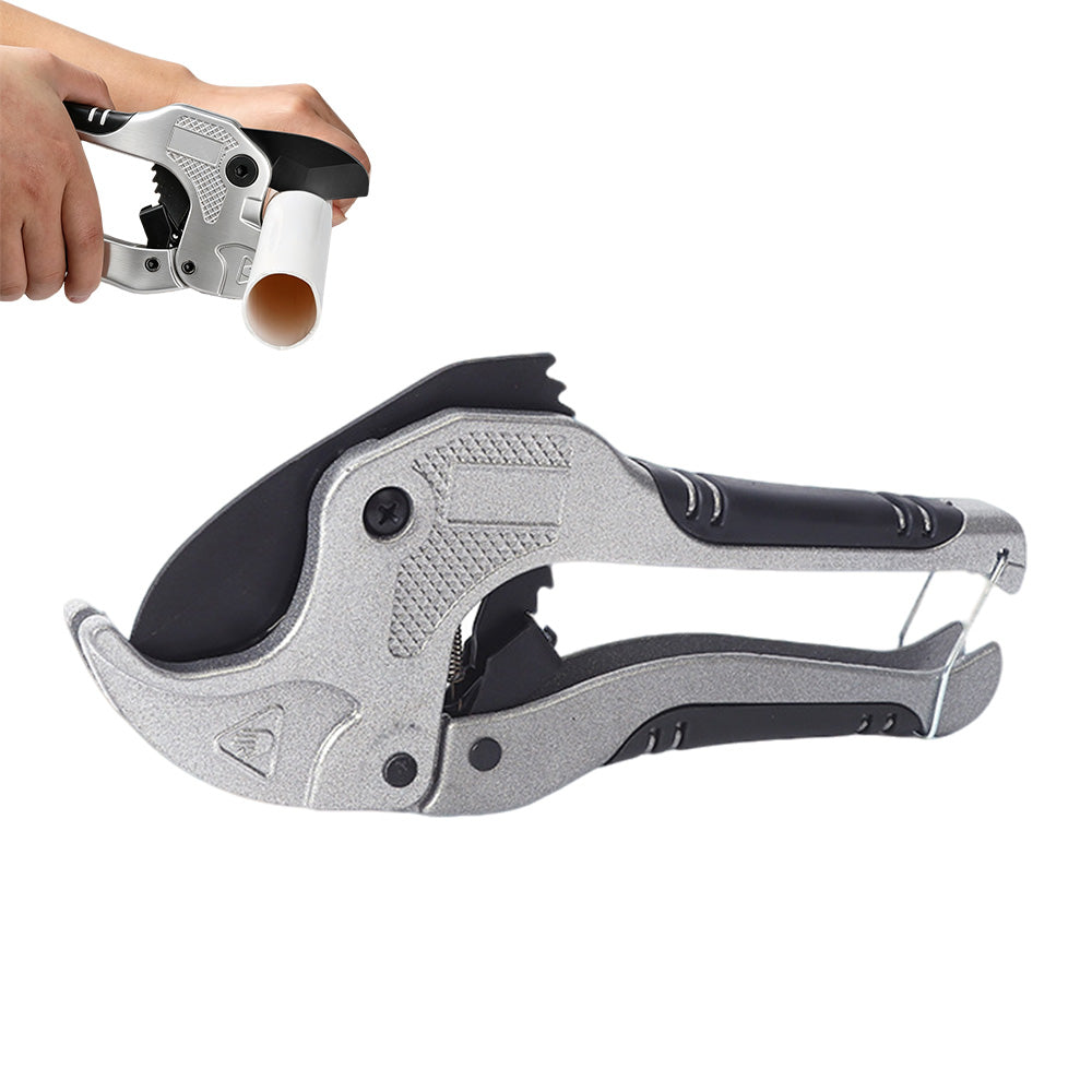 42mm PVC PPR Pipe Cutter with SK5 Steel Blade and Locking Latch - Silver