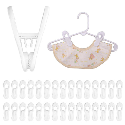 30 Pack Anti Slip Clips for Garments Socks Snacks Hanger Clips - White