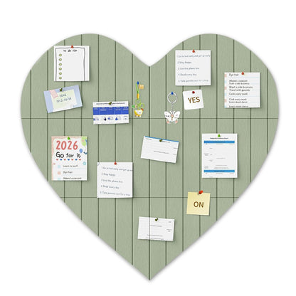 Heart Shaped Felt Photo Message Display Board - Green