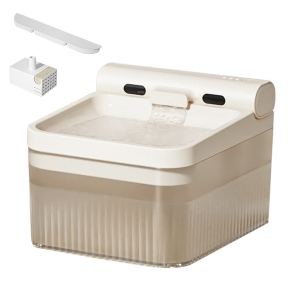4L Automatic Cat Water Fountain Rechargeable Pet Drinking Dispenser with Sensor Mode-Beige