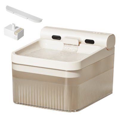 4L Automatic Cat Water Fountain Rechargeable Pet Drinking Dispenser with Sensor Mode-Beige