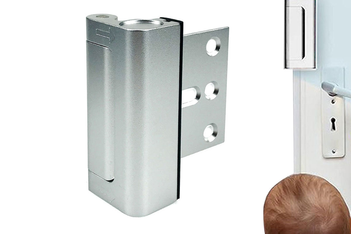 Heavy Duty Home Security Defender Door Lock Reinforcement Protection Latch-Sliver