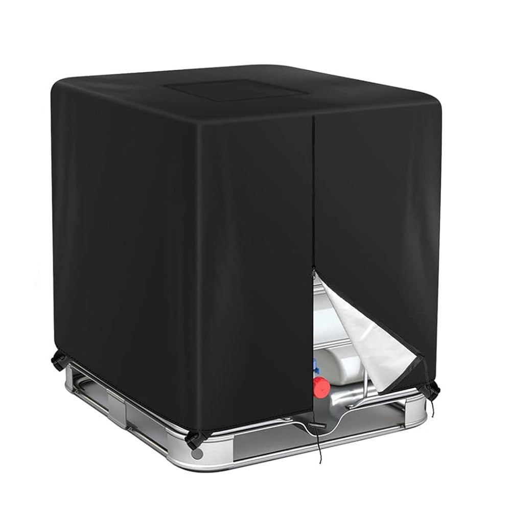 420D Oxford Fabric Cover for 1000L IBC Water Tank with Zipper - Black