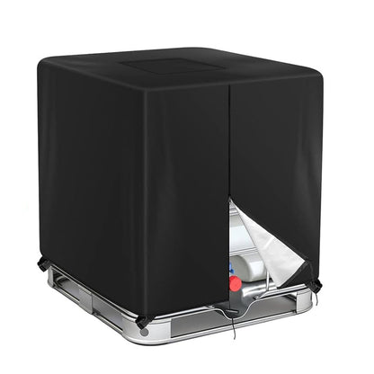 420D Oxford Fabric Cover for 1000L IBC Water Tank with Zipper - Black